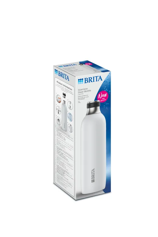 Butelka Ze Stali Nierdzewnej BRITA SodaTRIO 1l - Biała