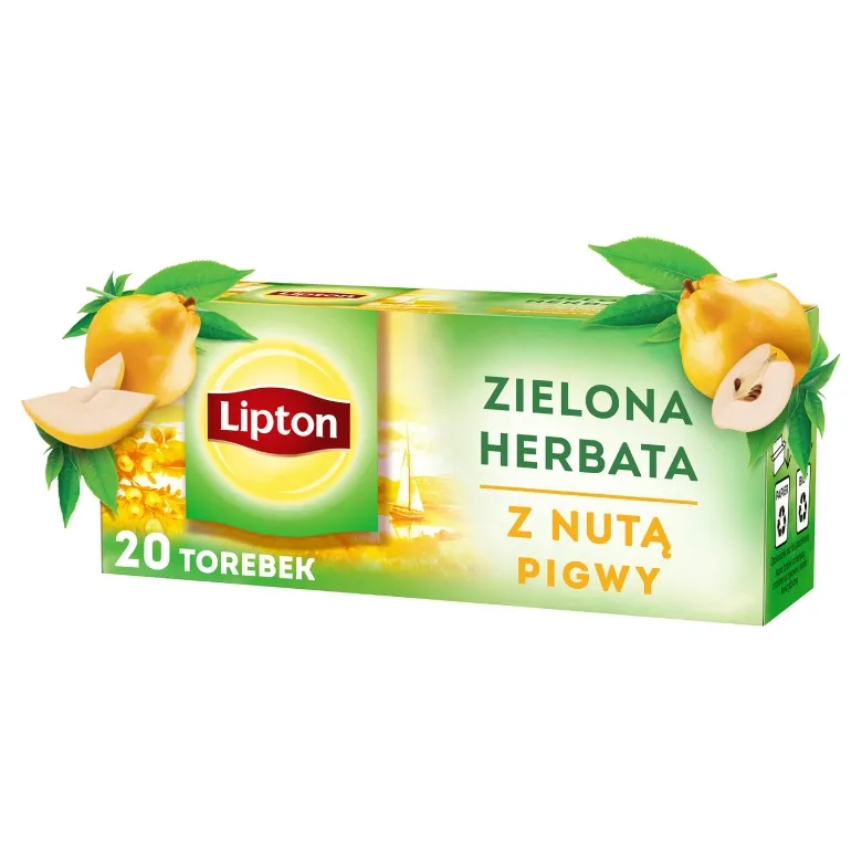 Herbata LIPTON Z Nutą Pigwy 20x1,6g - Zielona