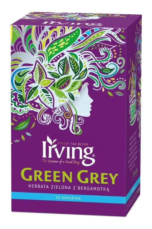 Herbata IRVING Green Grey Koperty 20x1,5g - Zielona
