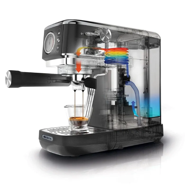 Ekspres Do Kawy ARIETE Perfetto Slim Metal Manometro Moderna 1381/32 - Czarny