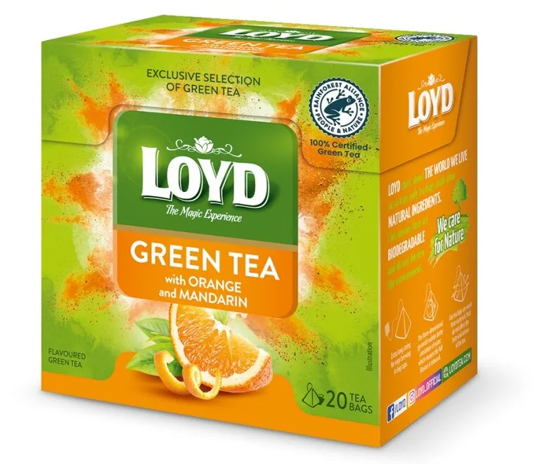 Herbata LOYD Green Orange & Mandarin 20x1,5g - Zielona