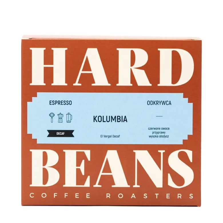 Kawa Ziarnista HARD BEANS Kolumbia El Vergel Decaf 250g - Bezkofeinowa
