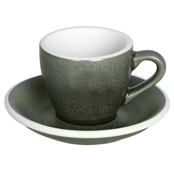 Filiżanka LOVERAMICS Egg Forest Do Espresso 80 ml - Ciemnozielony