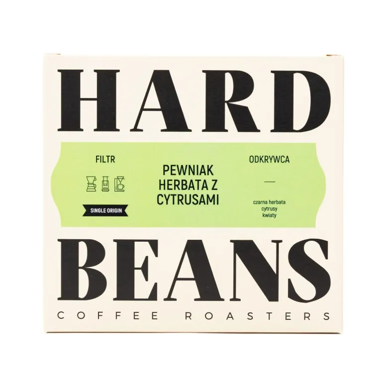 Kawa Ziarnista HARD BEANS Pewniak Herbata Z Cytrusami Filtr 250g
