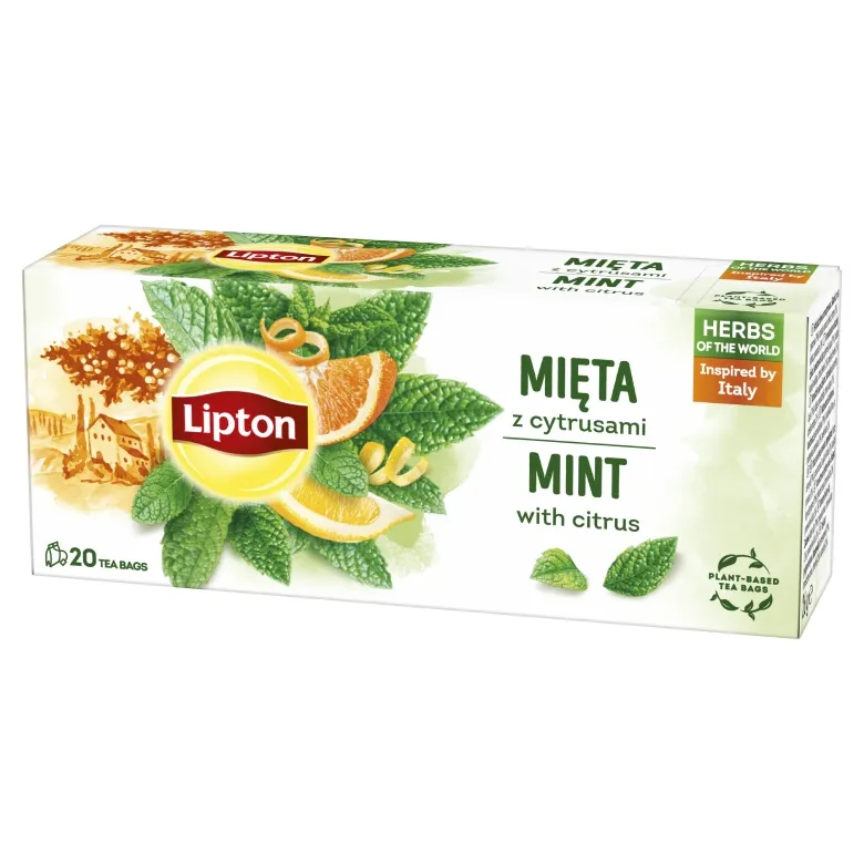 Herbatka Ziołowa Aromatyzowana LIPTON Mięta Z Cytrusami 20x1,3g