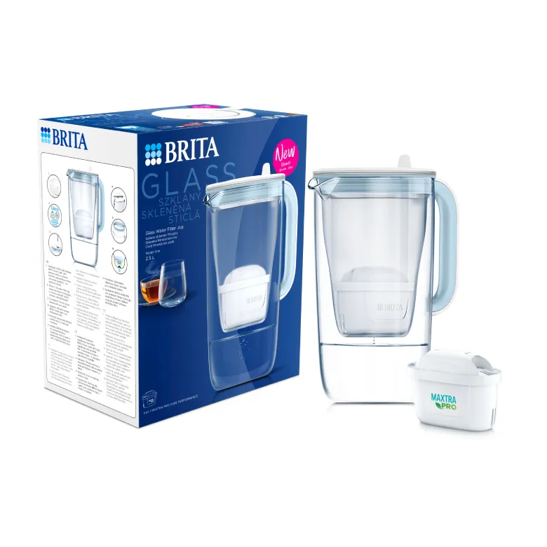 Szklany Dzbanek Z Filtrem BRITA Glass MAXTRA PRO Pure Performance 2,5 l - Niebieski
