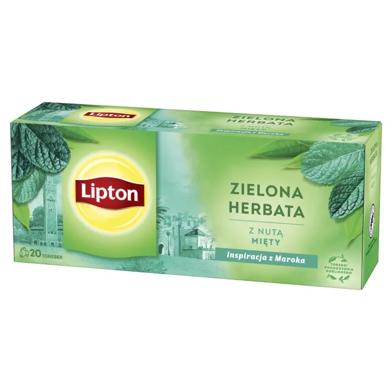 Herbata LIPTON Z Nutą Mięty 20x1,3g - Zielona