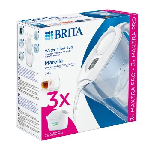 Dzbanek Filtrujący BRITA Marella 2,4l + 3X Wkład MAXTRA PRO Pure Performance - Biały