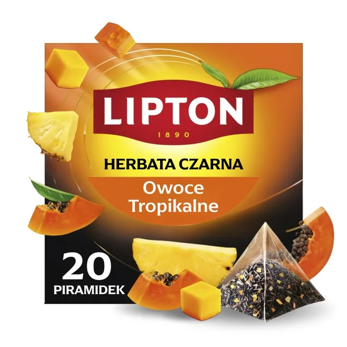 Herbata LIPTON Tropical Fruits 20 Piramidek - Czarna