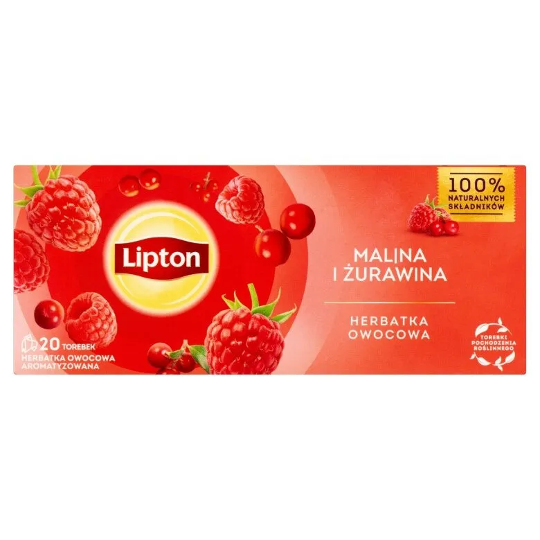 Herbatka Owocowa LIPTON Malina I Żurawina 20x1,6g