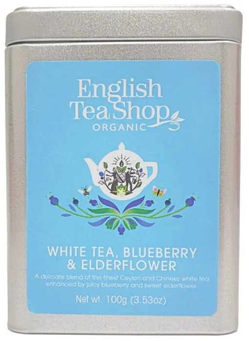 Herbata ENGLISH TEA SHOP White TEA Blueberry Elderflower 100g - Biała