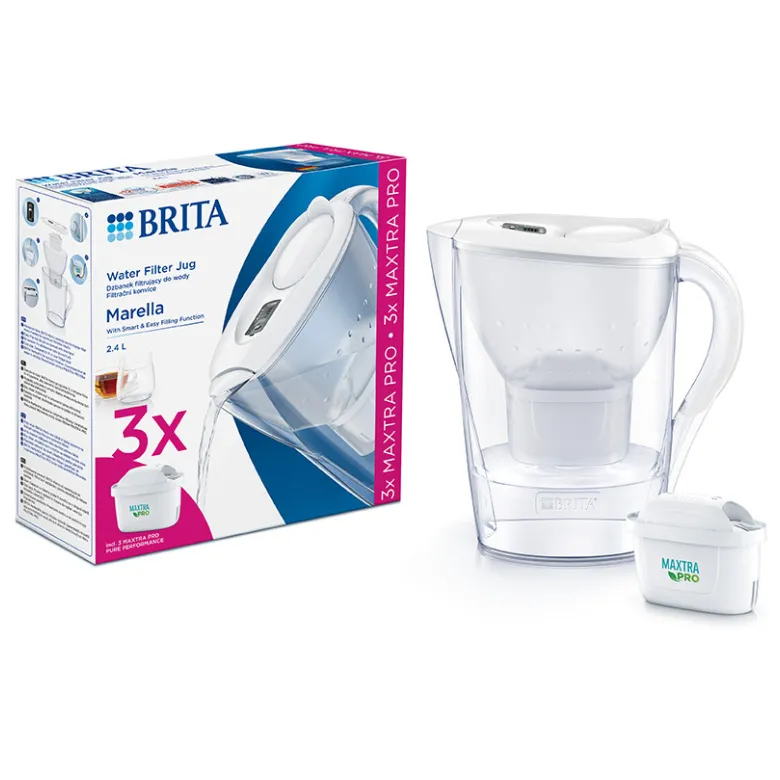 Dzbanek Filtrujący BRITA Marella 2,4l + 3X Wkład MAXTRA PRO Pure Performance - Biały