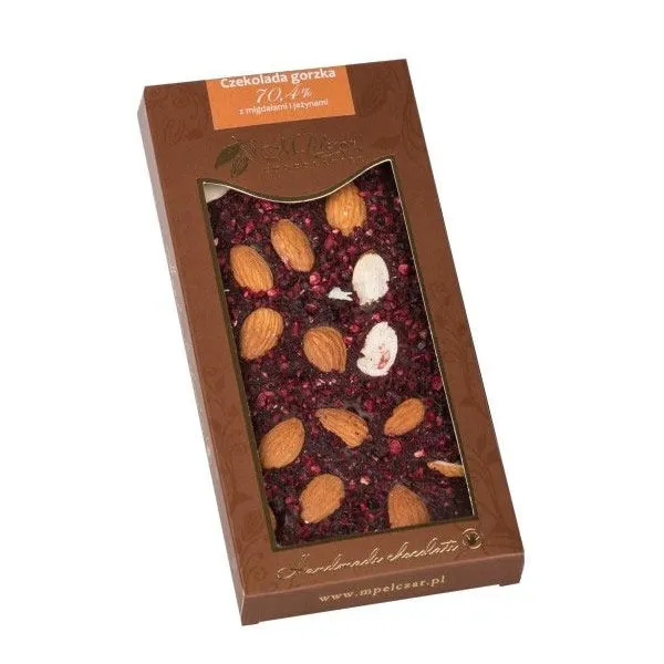 Gorzka Czekolada M.PELCZAR CHOCOLATIER Z Migdałami I Jeżyną 85g