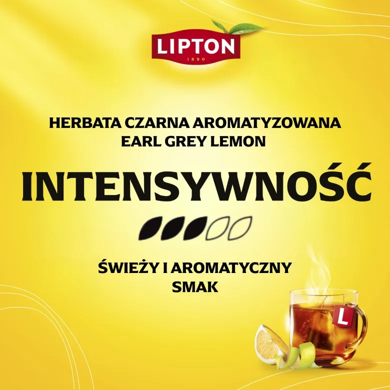 Herbata Aromatyzowana LIPTON Earl Grey Lemon 92x2g - Czarna