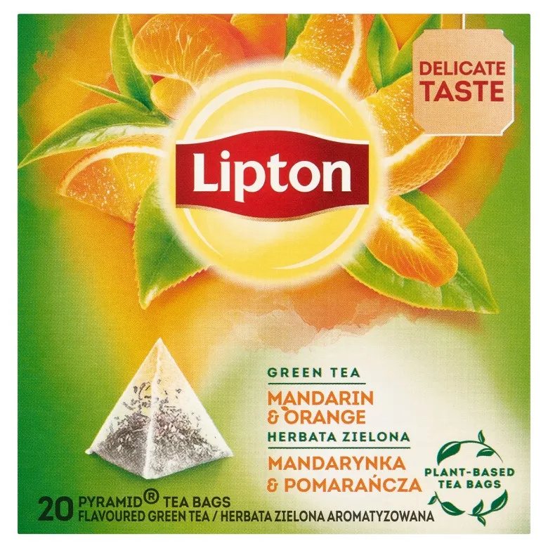 Herbata Aromatyzowana LIPTON Mandarynka I Pomarańcza 20x1,8g - Zielona