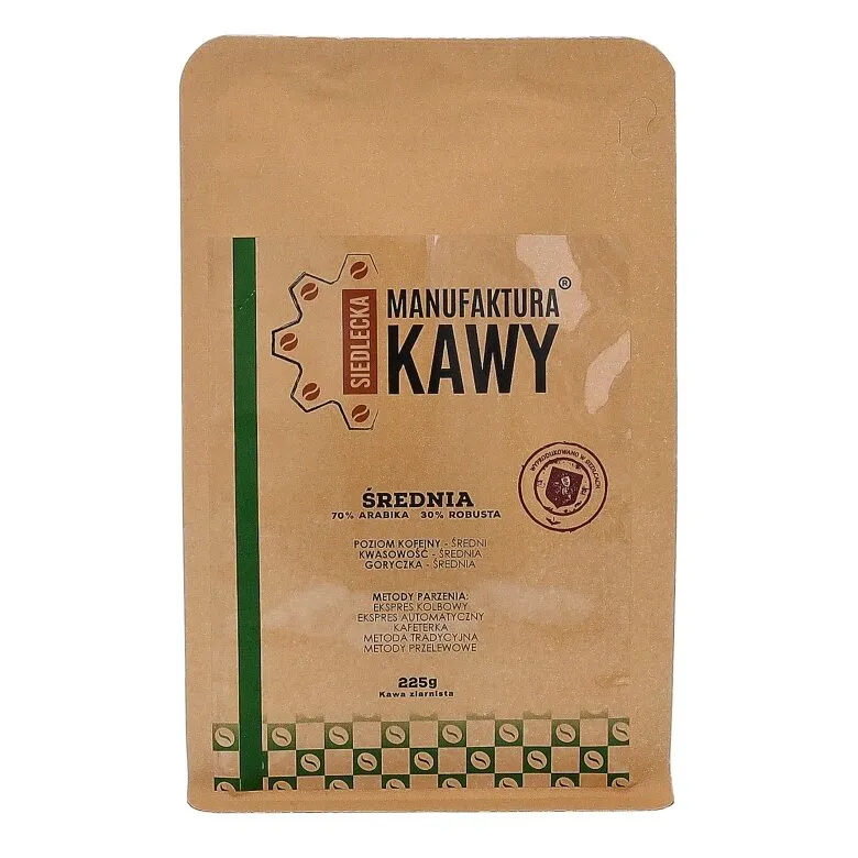 Kawa Ziarnista SIEDLECKA MANUFAKTURA KAWY Mieszanka Średnia 225g
