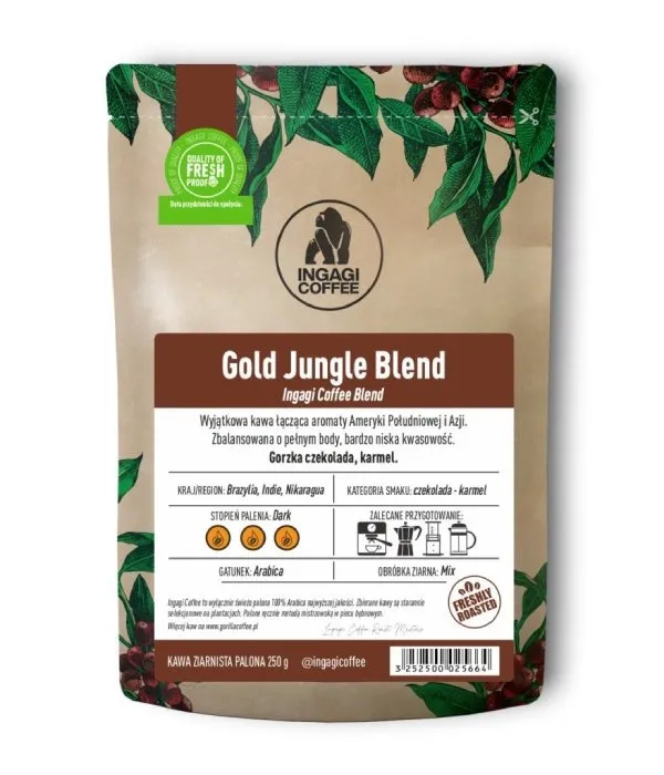 Kawa Ziarnista INGAGI COFFEE Gold Jungle Blend 250g
