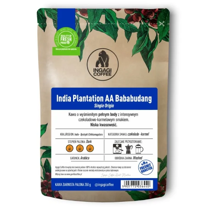 Kawa Ziarnista INGAGI COFFEE India Plantation AA Bababudang 1kg