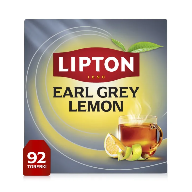 Herbata Aromatyzowana LIPTON Earl Grey Lemon 92x2g - Czarna