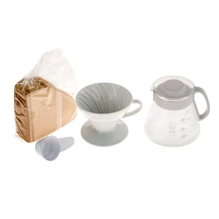 Zestaw HARIO V60 Dripper & Pot White - Drip + Serwer + Filtry