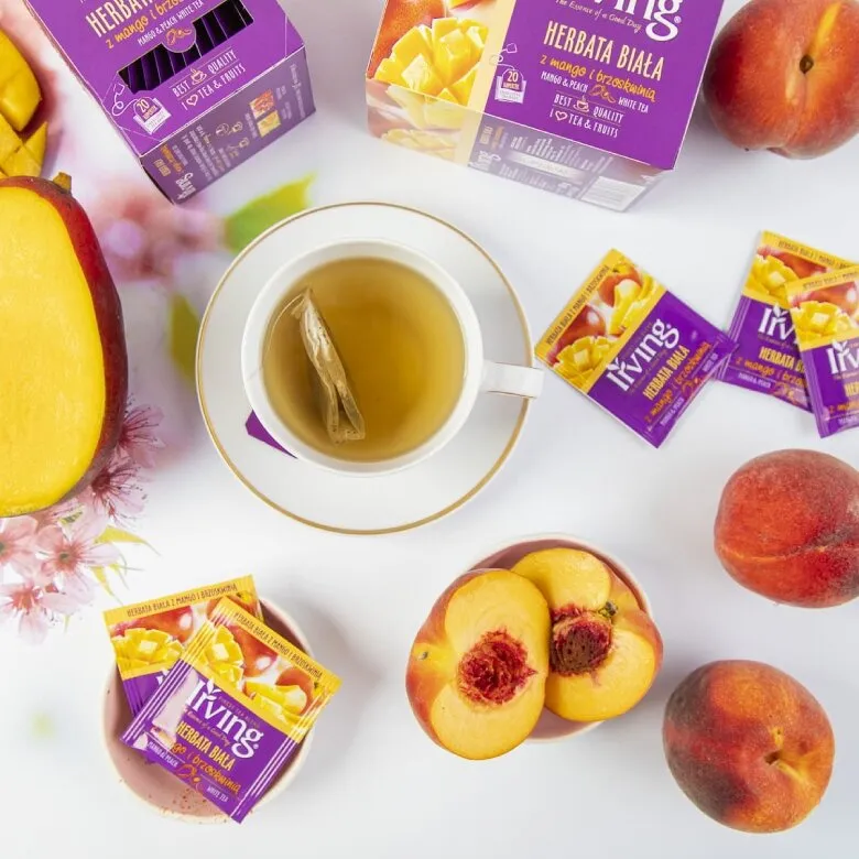Herbata IRVING Mango Z Brzoskwinią 20x1,5g - Biała