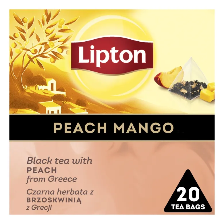 Herbata Aromatyzowana LIPTON Brzoskwinia I Mango 20x1,8g - Czarna
