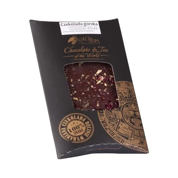 Gorzka Czekolada M.PELCZAR CHOCOLATIER Z Karmelizowną Herbatą Owocową I Kwiatami Jaśminu 85g