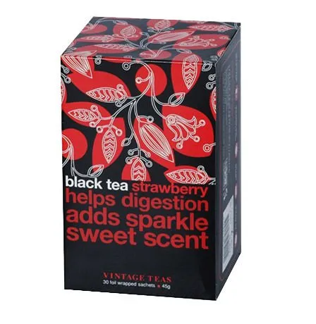 Czarna Herbata VINTAGE TEAS Black Tea Strawberry - 30x1,5g