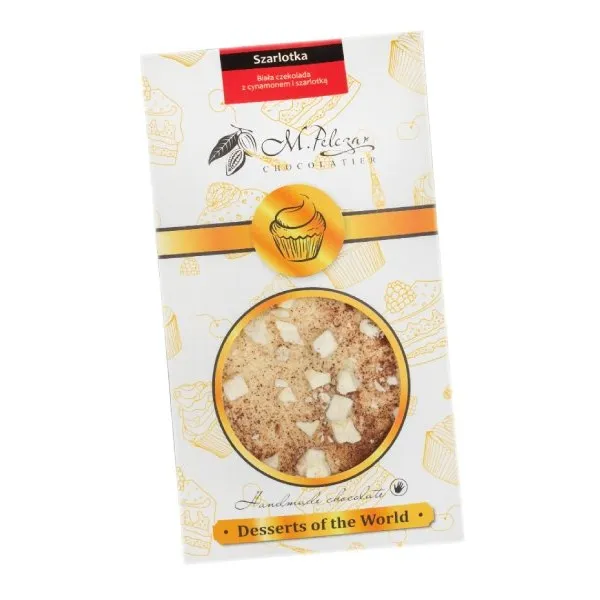 Biała Czekolada M.PELCZAR CHOCOLATIER Desery Świata - Szarlotka 50g